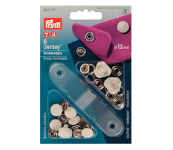 Prym nittryckknapp "Jersey", vit, 12 mm - 6 st