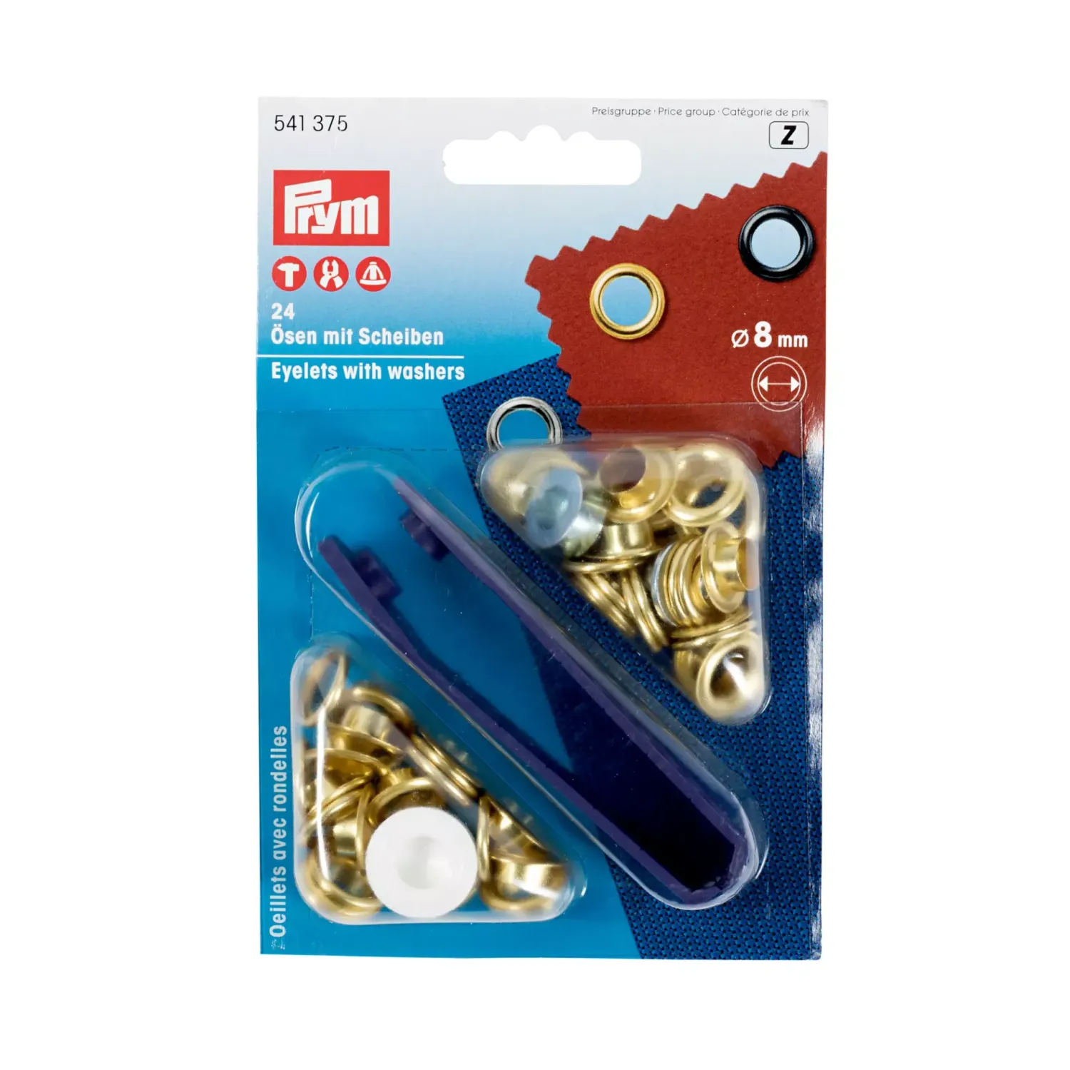 ✨ Prym Öljetter med brickor 8 mm – Guldfärgade – 24 st