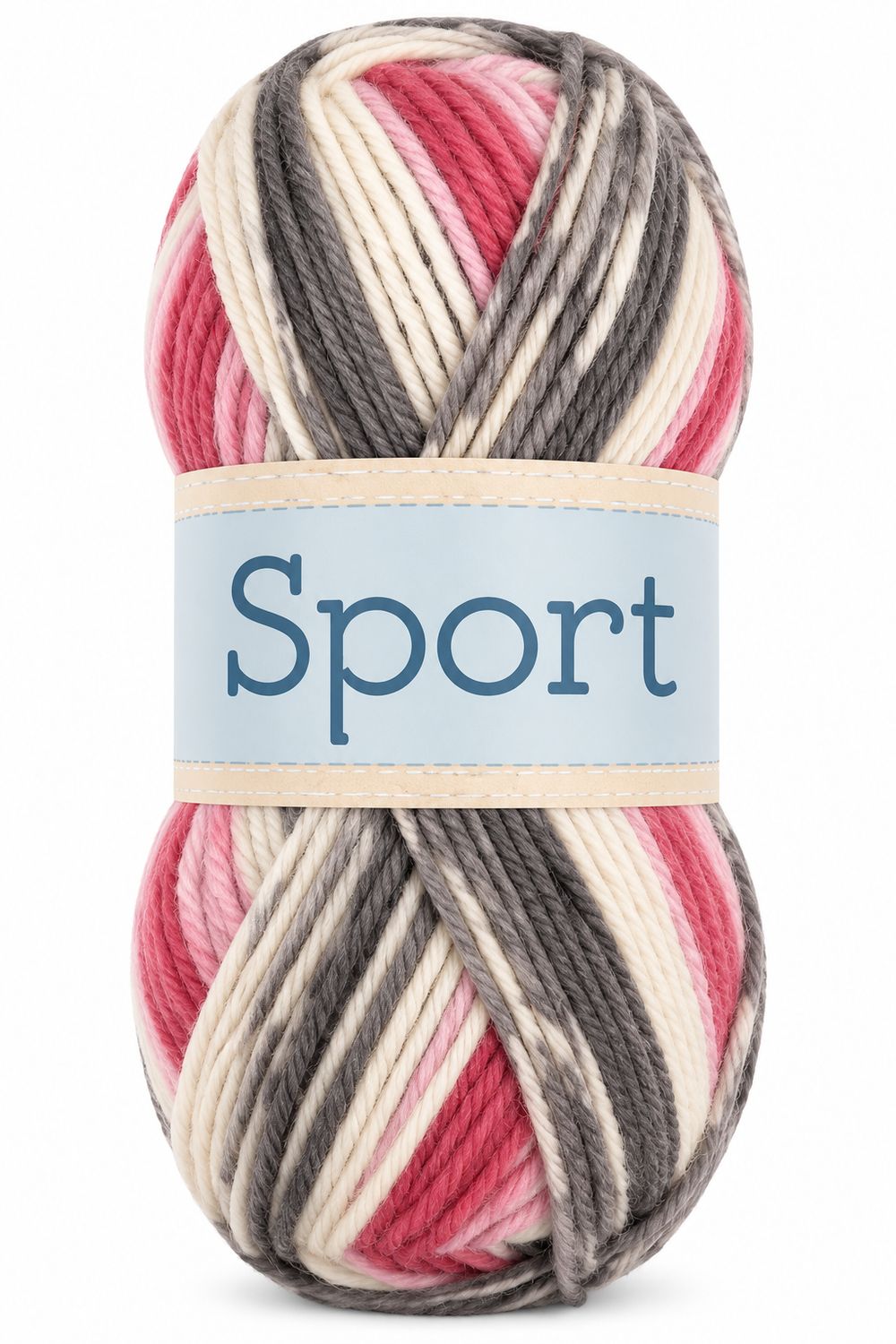 🧶 Falkgarn Sport 100 g – 1001 Ecru/Rosa