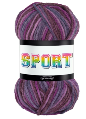 Falkgarn Sport, 100 gr - Lila multi