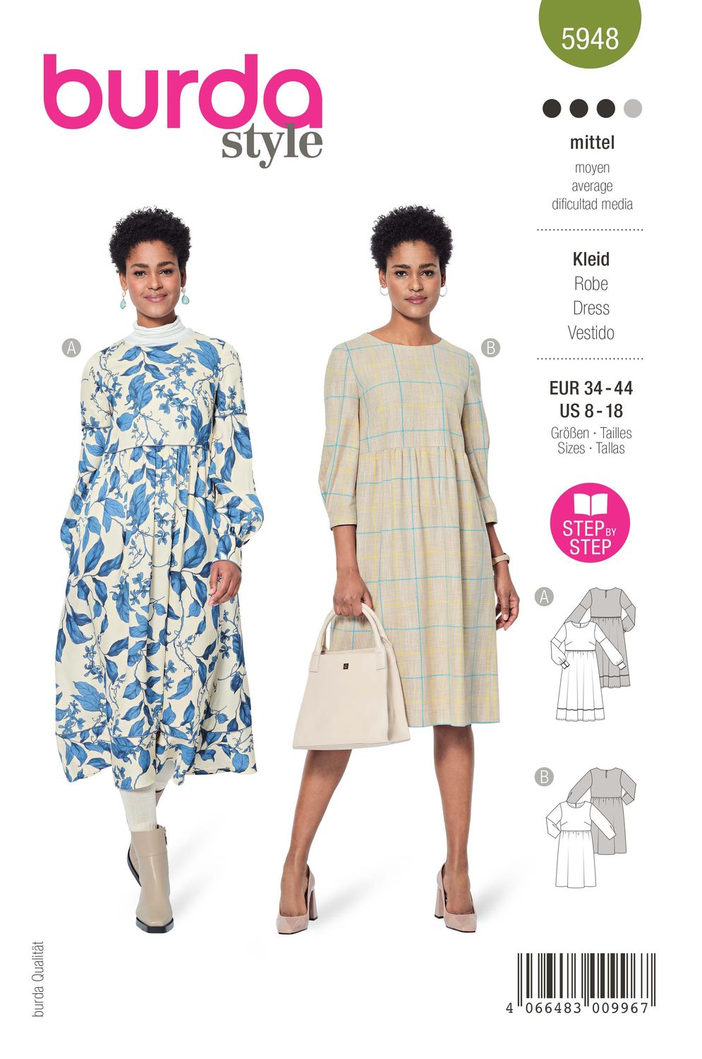 👗 Burda Style 5948 Klänning (stl 34–44)