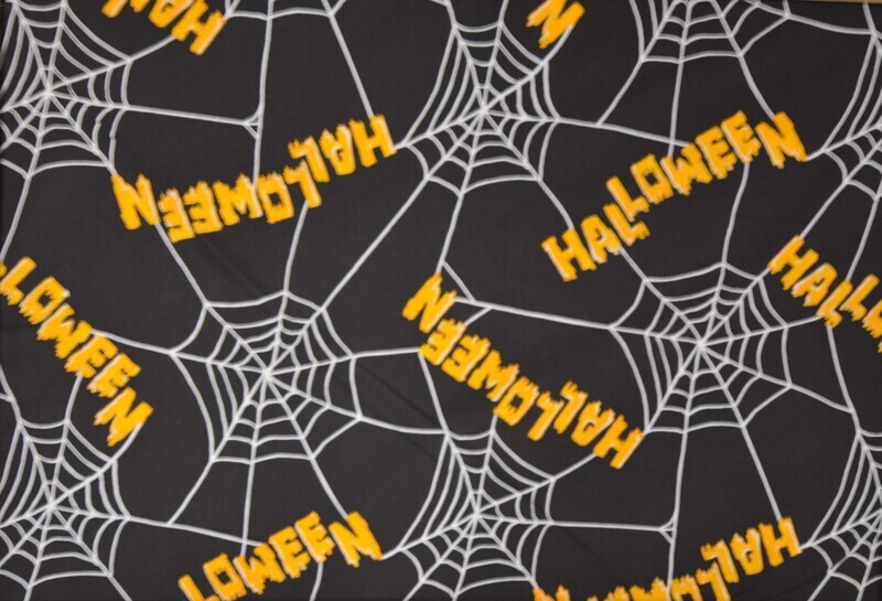 🕸️ Bomullstyg Spindelnät Halloween – 155 cm, metervara