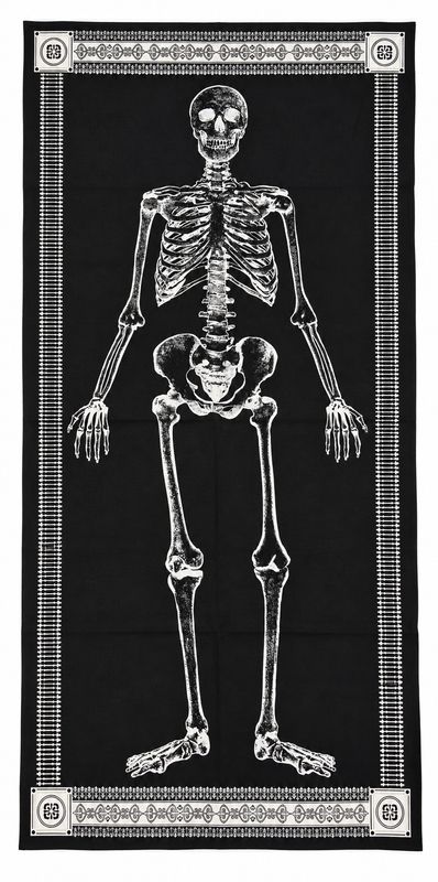 💀 Skelett Glow in the Dark – Bomullstyg, ca 110 × 55 cm