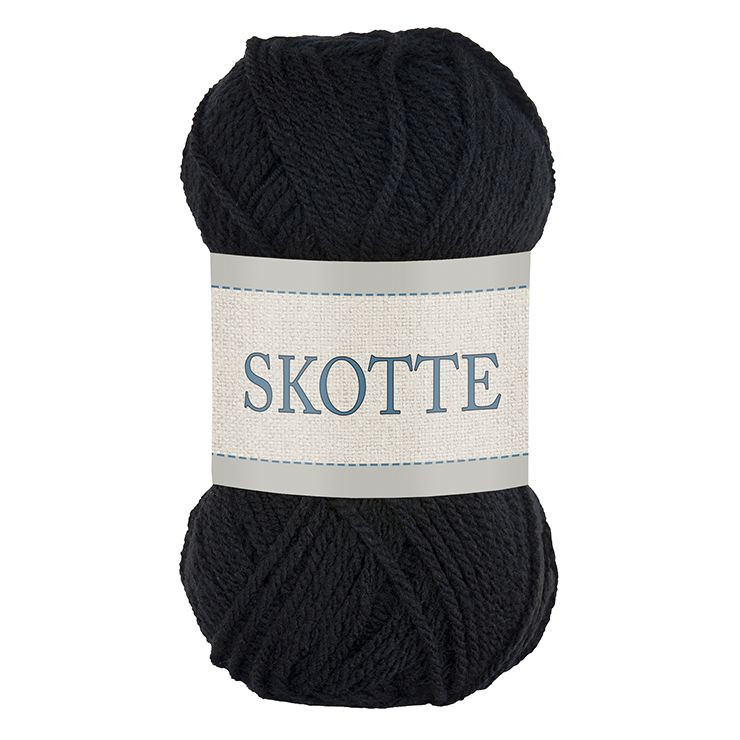 Falkgarn Skotte 012 Svart – Akrylgarn 50 g | Outlet