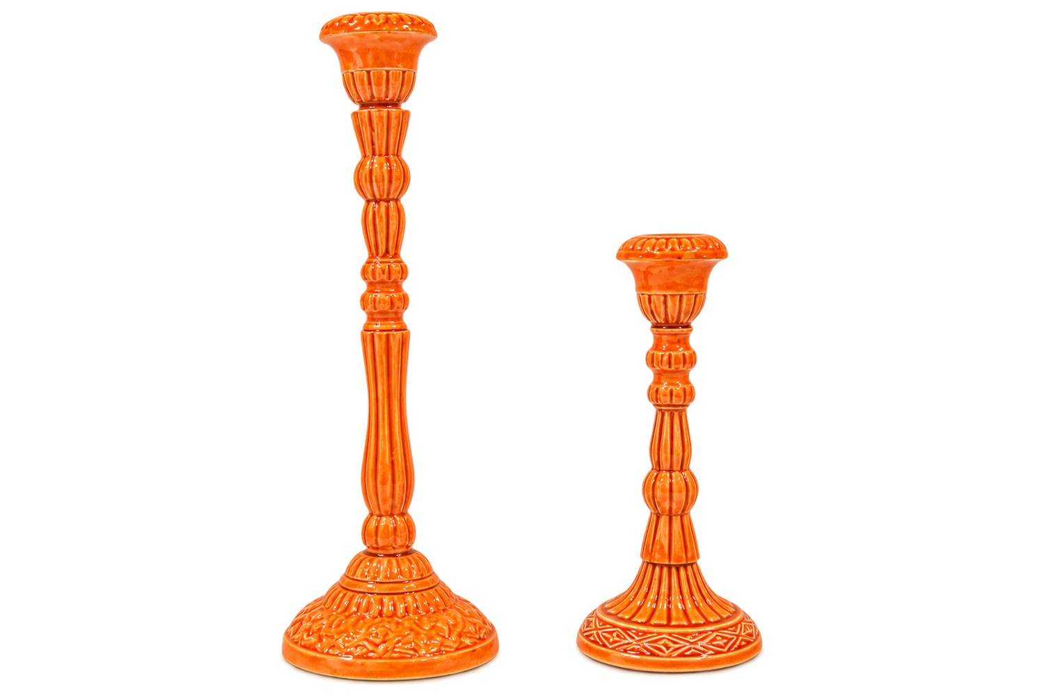 🧡 OUTLET – Boel &amp; Jan Emaljljusstakar Orange – 2-pack