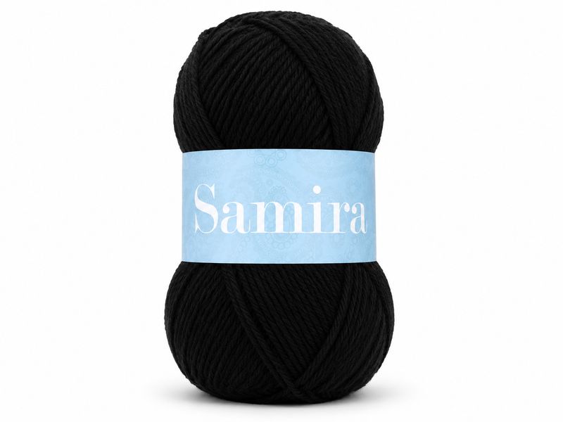 Falkgarn Samira, 100 gr - 220 Svart Falkgarn Samira, 100 gr - 220 Svart