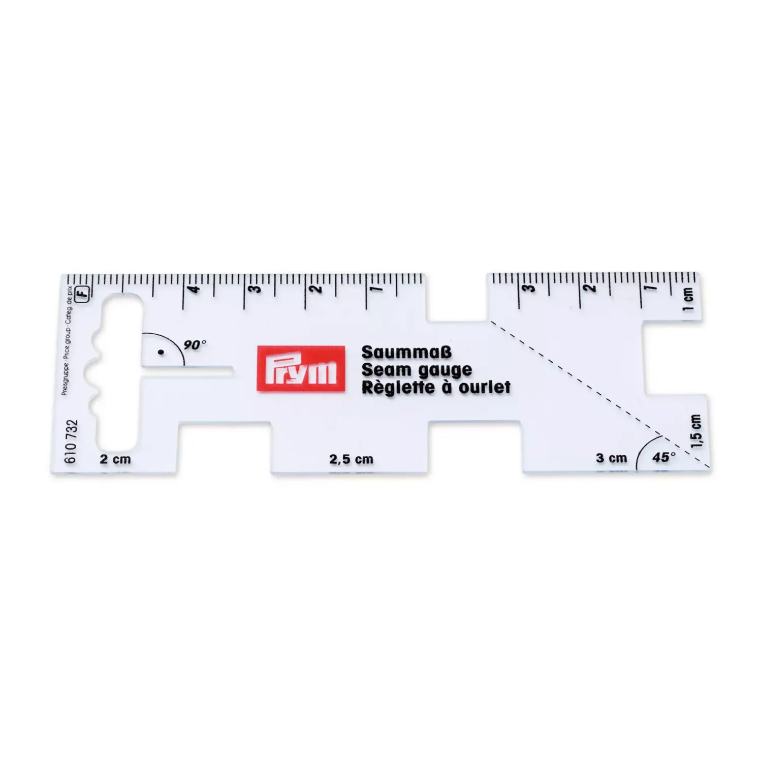 📏 Prym Quarter Seam Rule – Sömnadsmått för Patchwork