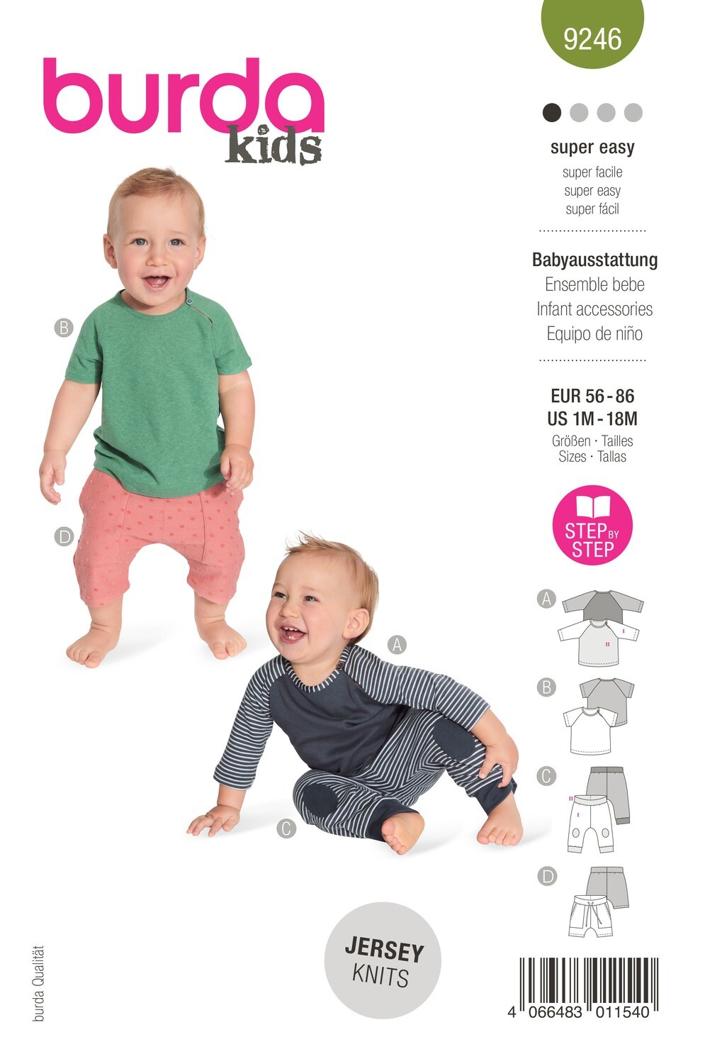 👶 Burda Style 9246 - Shirt &amp; Byxor för baby (stl 56–86)