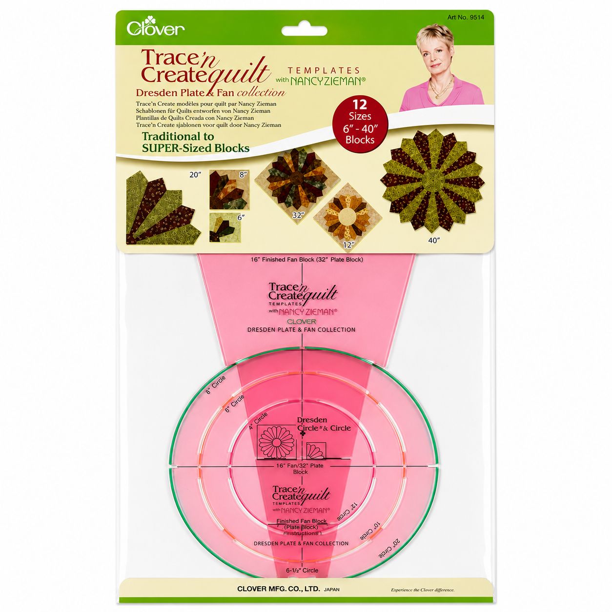 🌸 Clover Trace 'n Create Quilt Templates – Dresden Plate &amp; Fan Collection (9514)