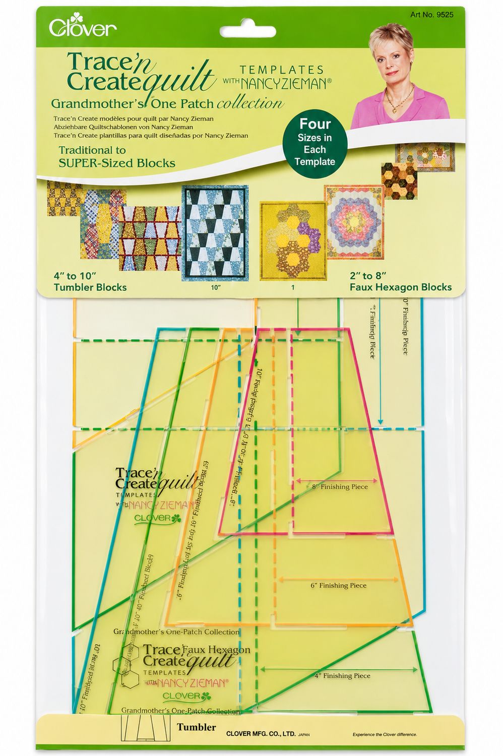 🧵 Clover Trace 'n Create Quilt Templates – Grandmother's One-Patch Collection (9525)