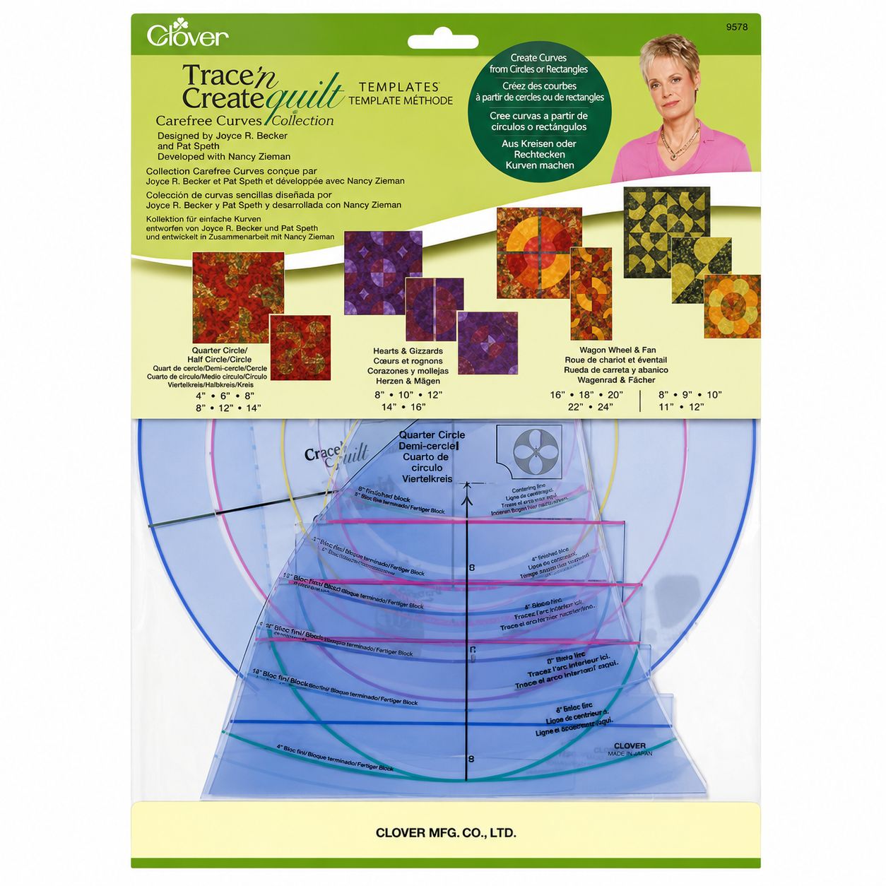 🌀 Clover Carefree Curves Collection – Mallset för Quiltning &amp; Patchwork (9578)