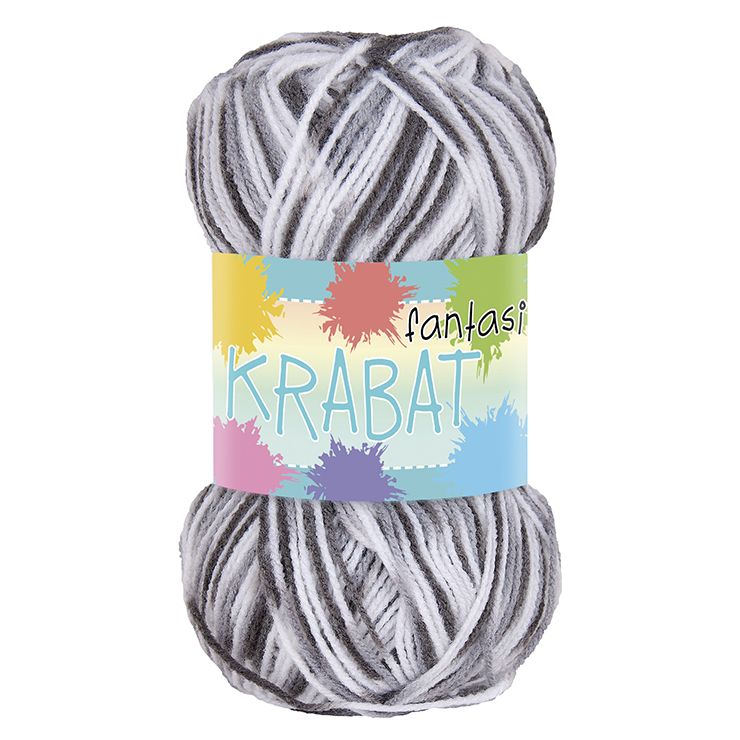 Falkgarn Krabat Fantasi, 50 gr - 165 Svart/grå Falkgarn Krabat Fantasi, 50 gr - 165 Svart/grå