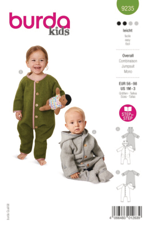 👶 Burda Style 9235 - Babyoverall (stl 56–98)