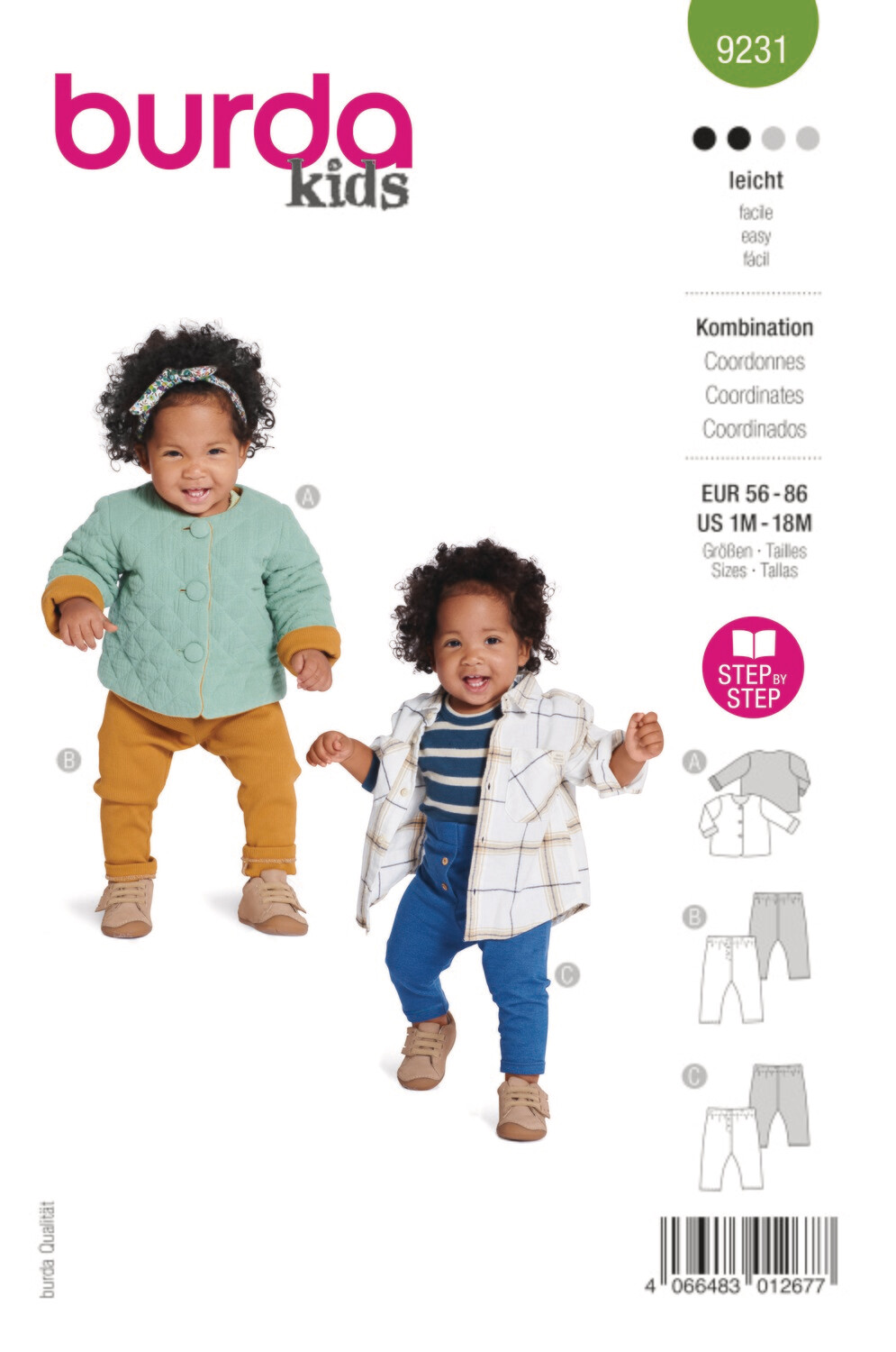 👶 Burda Style 9231 - Babyset &amp; Babykläder (stl 56–86)
