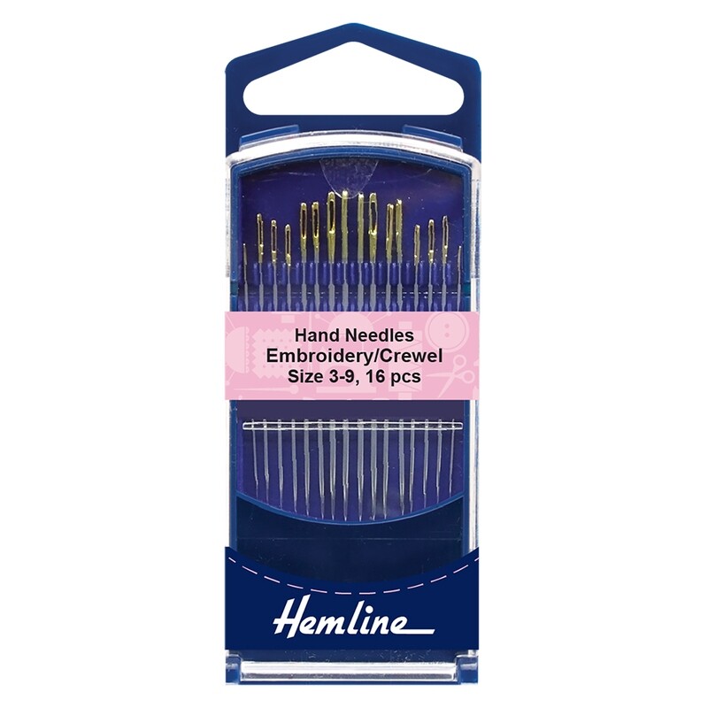 🧵 Hemline synålar Goldline brodernålar 3–9 – 16 st