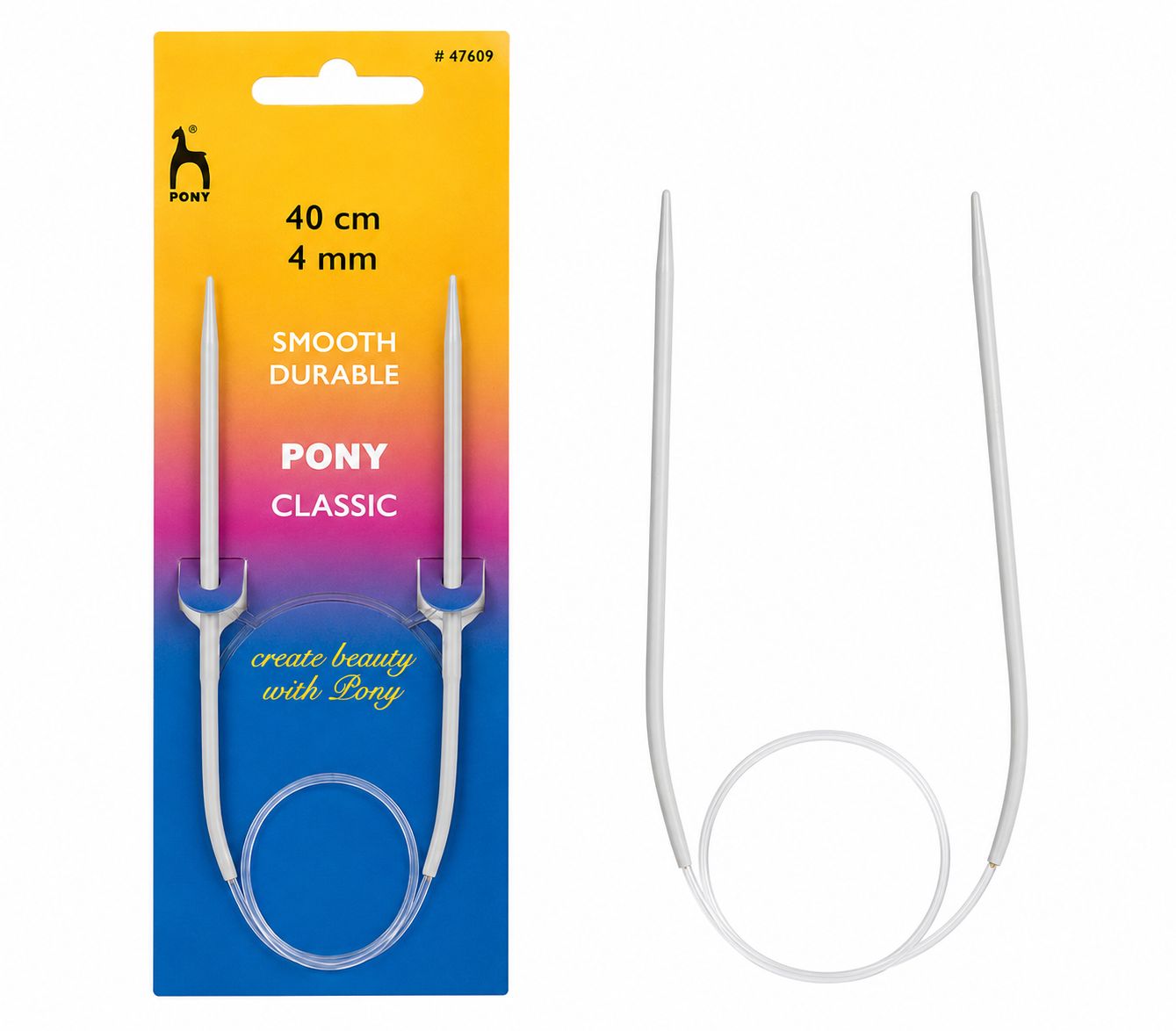 🧶 Pony Classic Rundsticka 40 cm – 4 mm