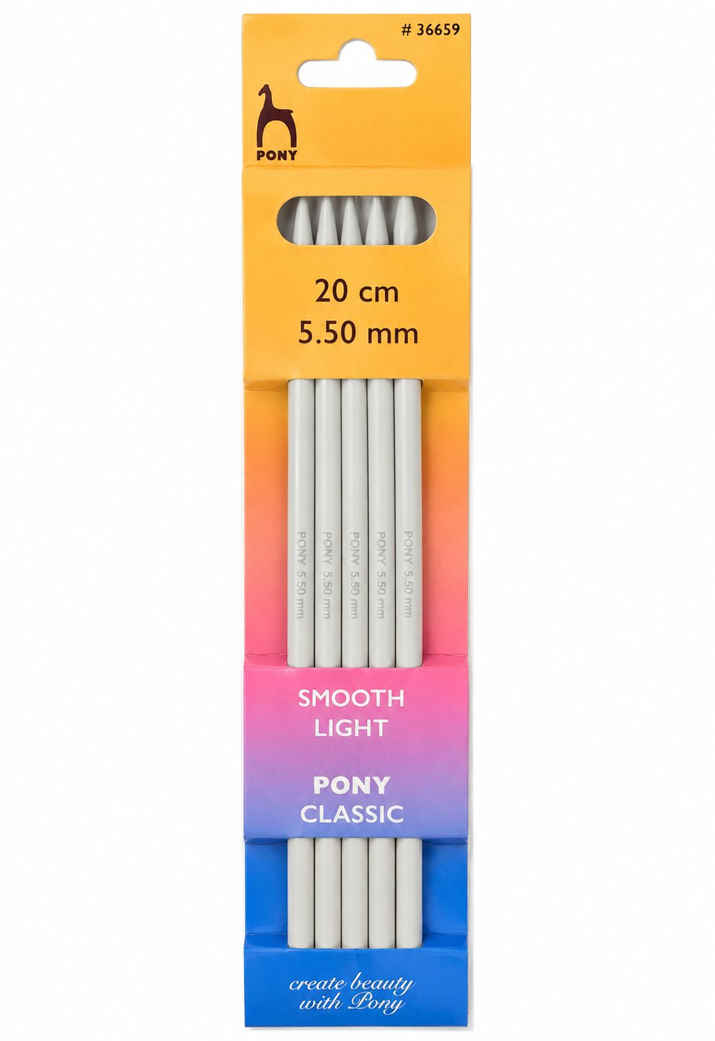 🧦 Pony Strumpstickor Aluminium 20 cm – 5,5 mm