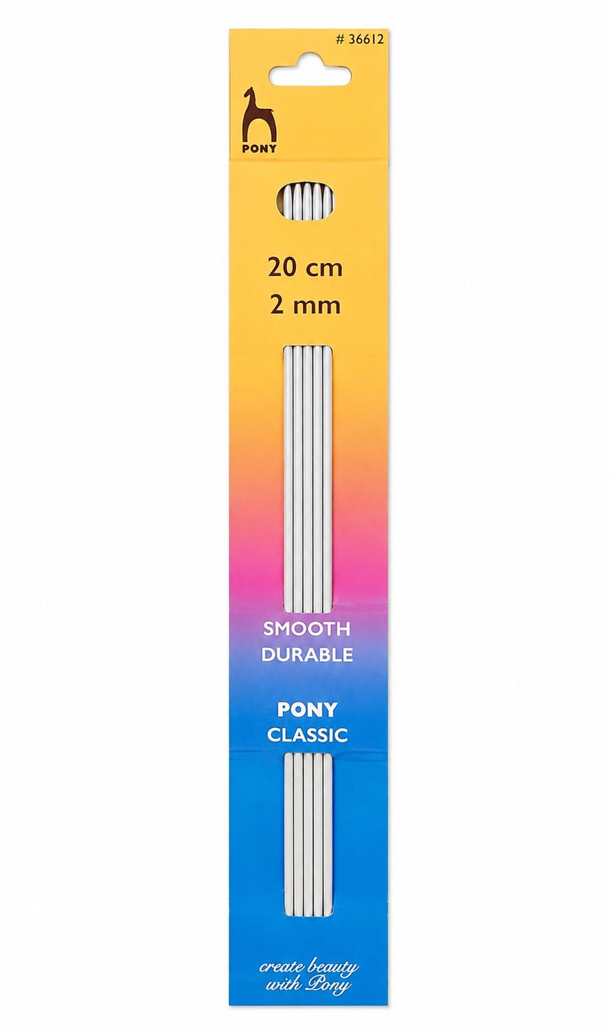 🧦 Pony Strumpstickor Aluminium 20 cm – 2 mm