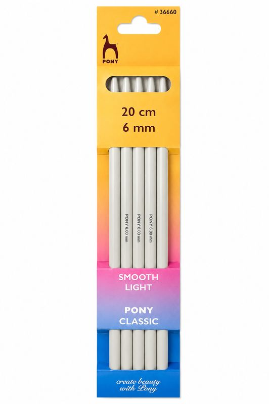 🧦 Pony Strumpstickor Classic 20 cm – 6 mm (Plast)