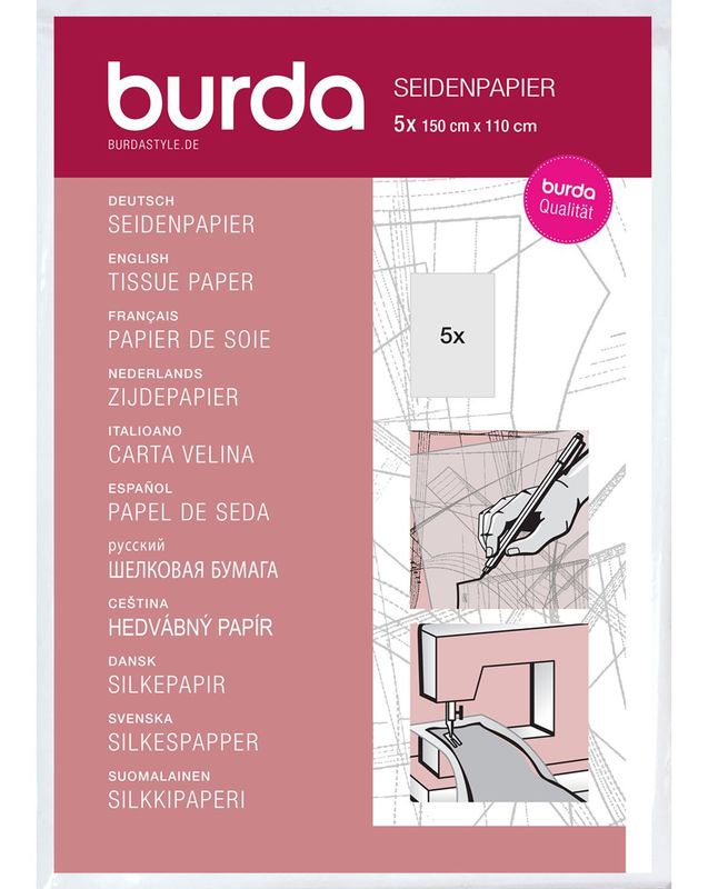 📄 Burda Silkespapper – 5 ark (150 × 110 cm) 📄 Burda Silkespapper – 5 ark (150 × 110 cm)