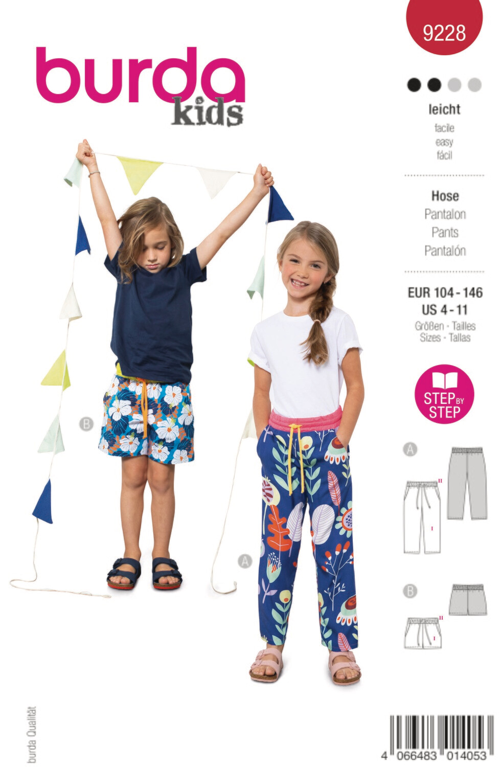 👖 Burda Style 9228 - Mångsidiga byxor för barn (stl 104–146)