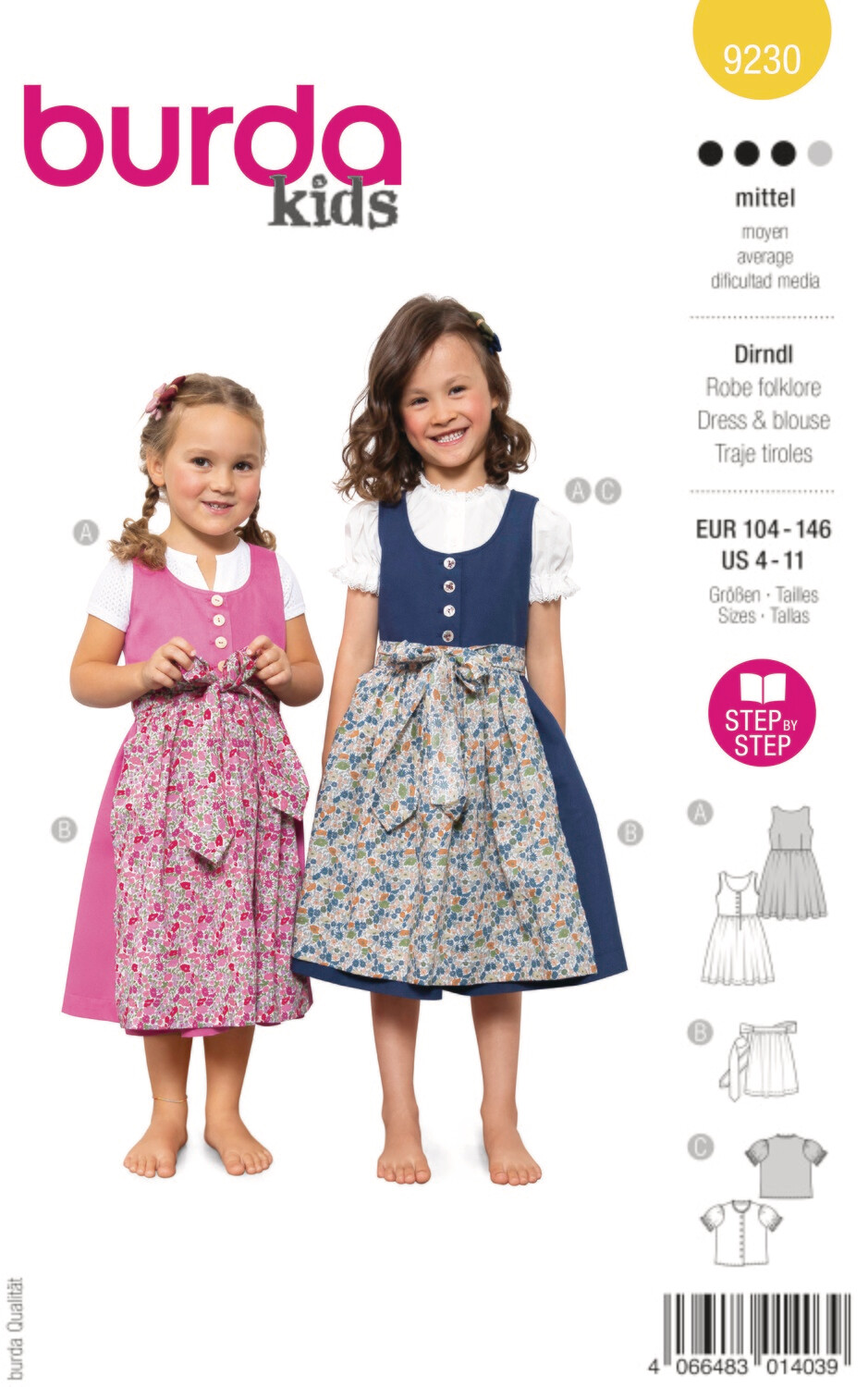 👗 Burda Style 9230 - Dirndl för barn (stl 104–140)