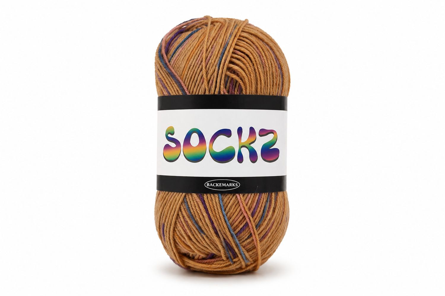 🧦 Falkgarn Sockz 50 g – Nr 107 Multi Brun/Blå/Lila