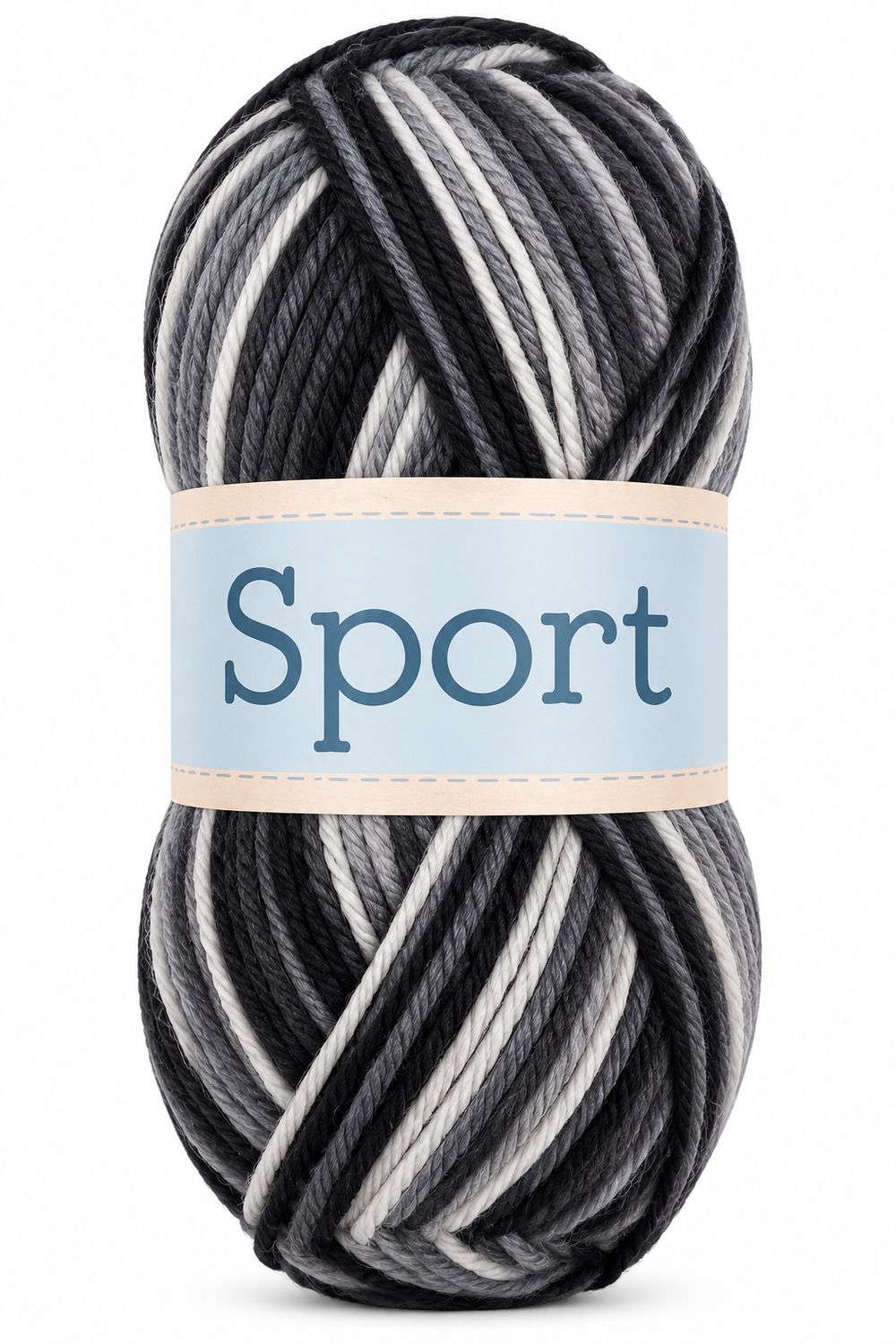 🧶 Falkgarn Sport 100 g – 1023 Svart/Grå
