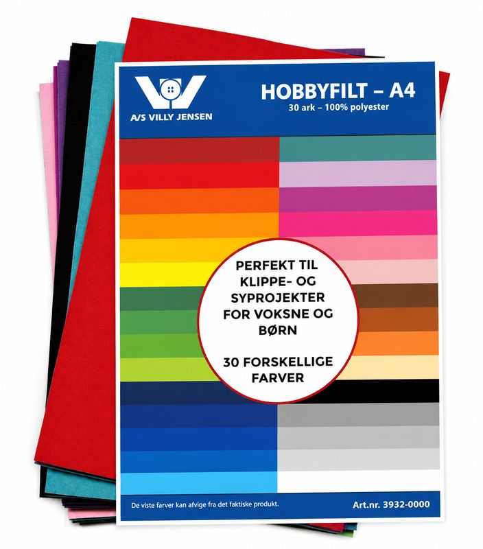Hobby felt A4 multi 1 mm - 30 pcs