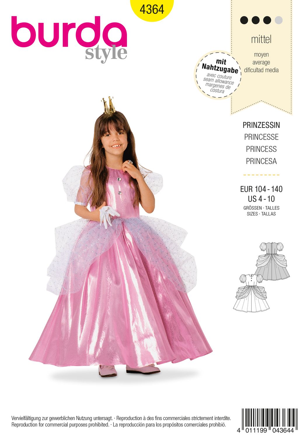 Burda 4364 - Princess