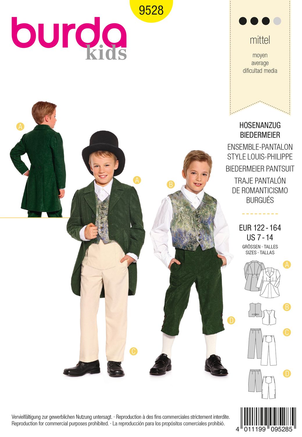 Burda 9528 - Biedermeier Costume with waistcoat