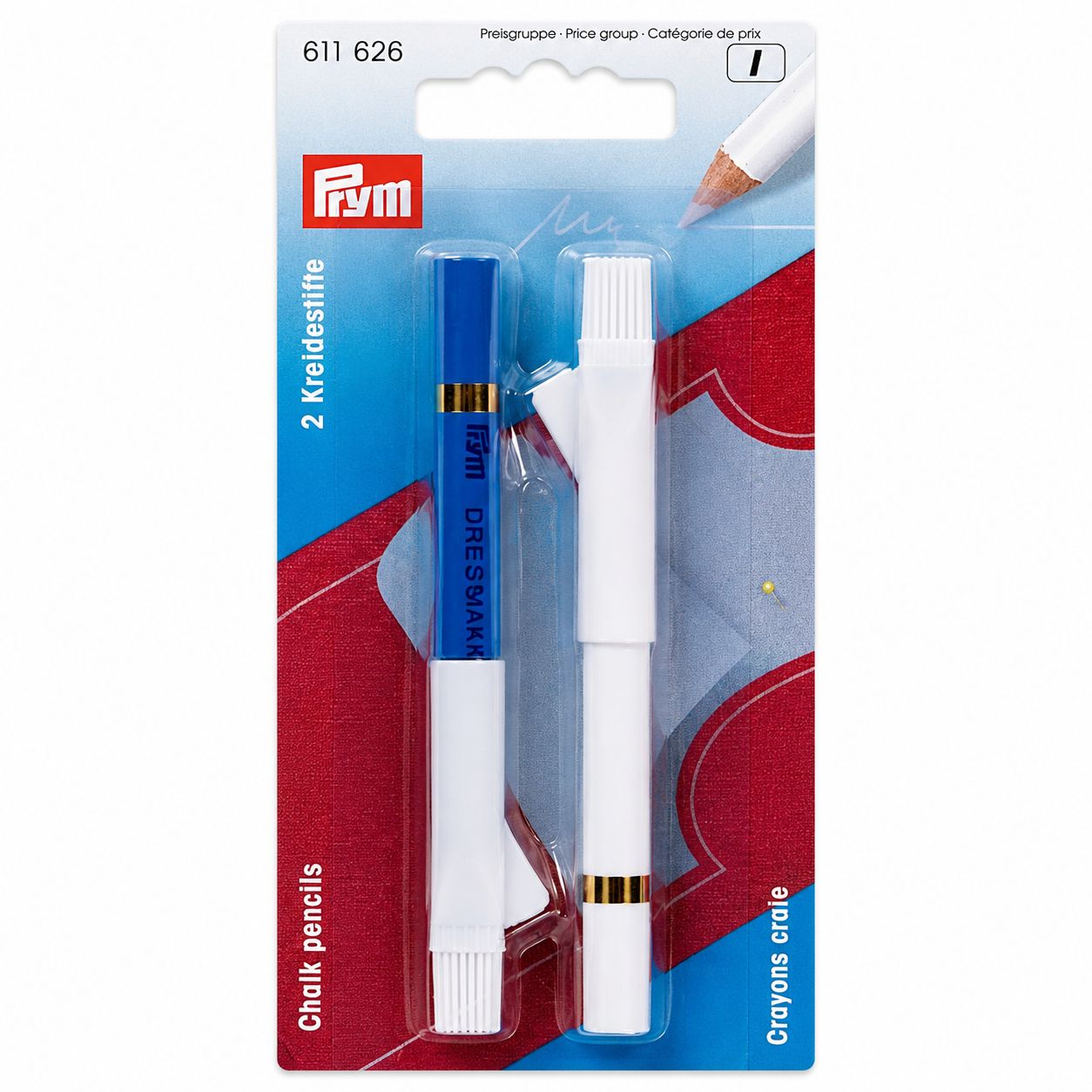 Prym crayons, white and blue
