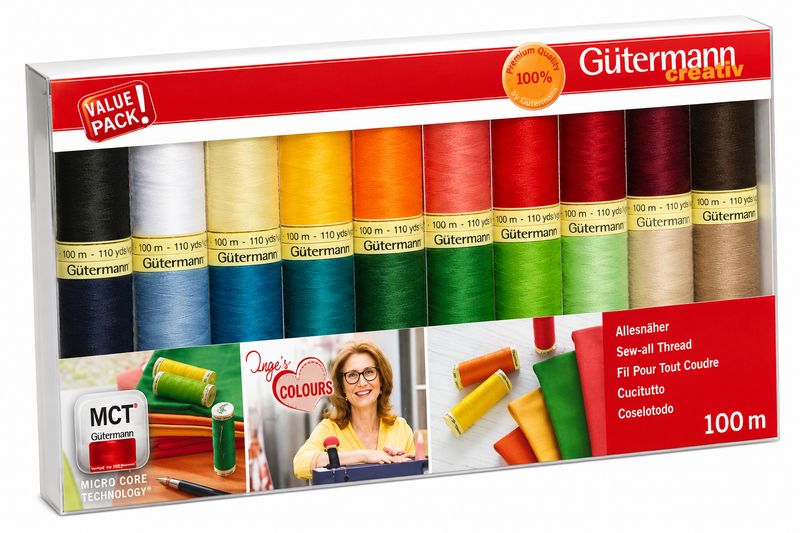 Gütermann gift box thread set - All fabrics thread 100 m - 20 rolls