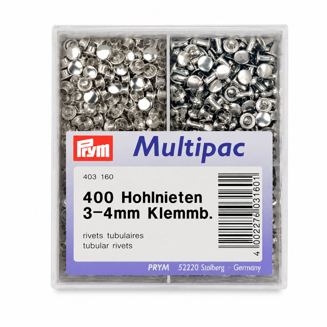 🔩 Prym Rörnitar 3–4 mm Silver – 400 st inkl. verktyg