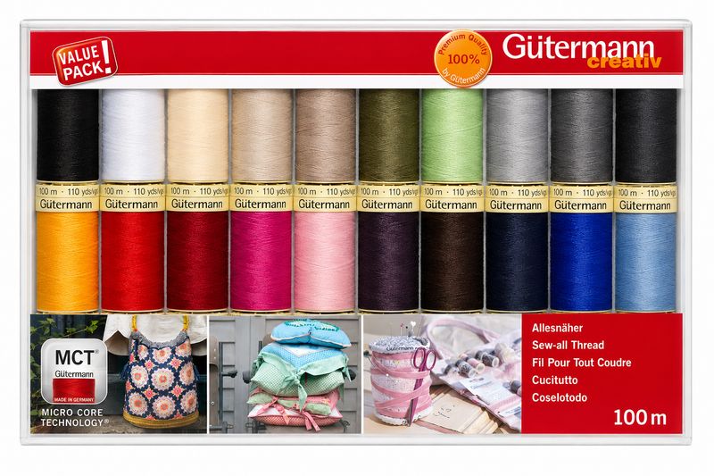 Gütermann gift box thread set - All fabrics thread 100 m - 20 rolls