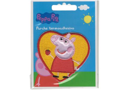 ❤️ Greta Gris – Peppa Pig tygmärke – Hjärta – 6,7 × 6,5 cm