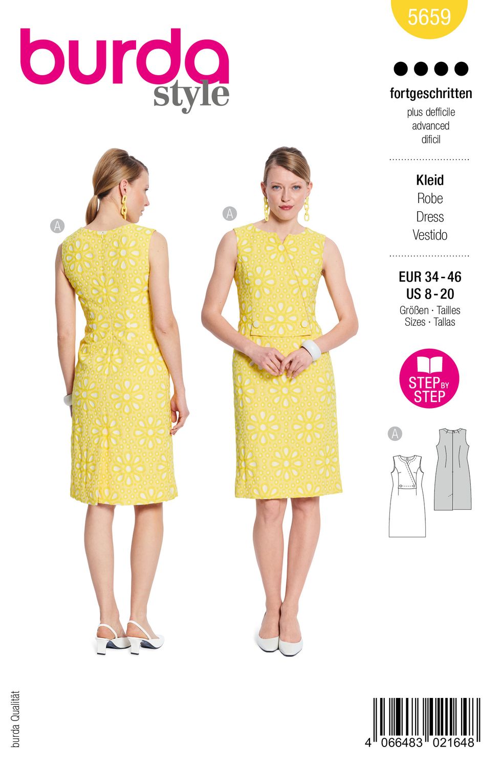 👗 Burda Style Mönster 5659 – Etuiklänning för Dam (34–46)