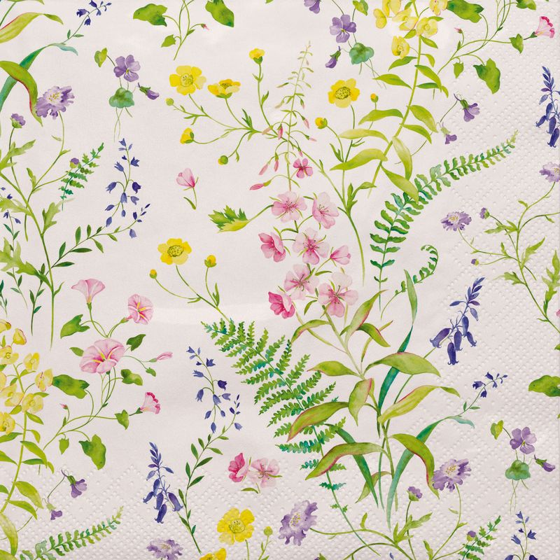 🌼 Servett Mönstrad – Sommarblommor (20-pack)