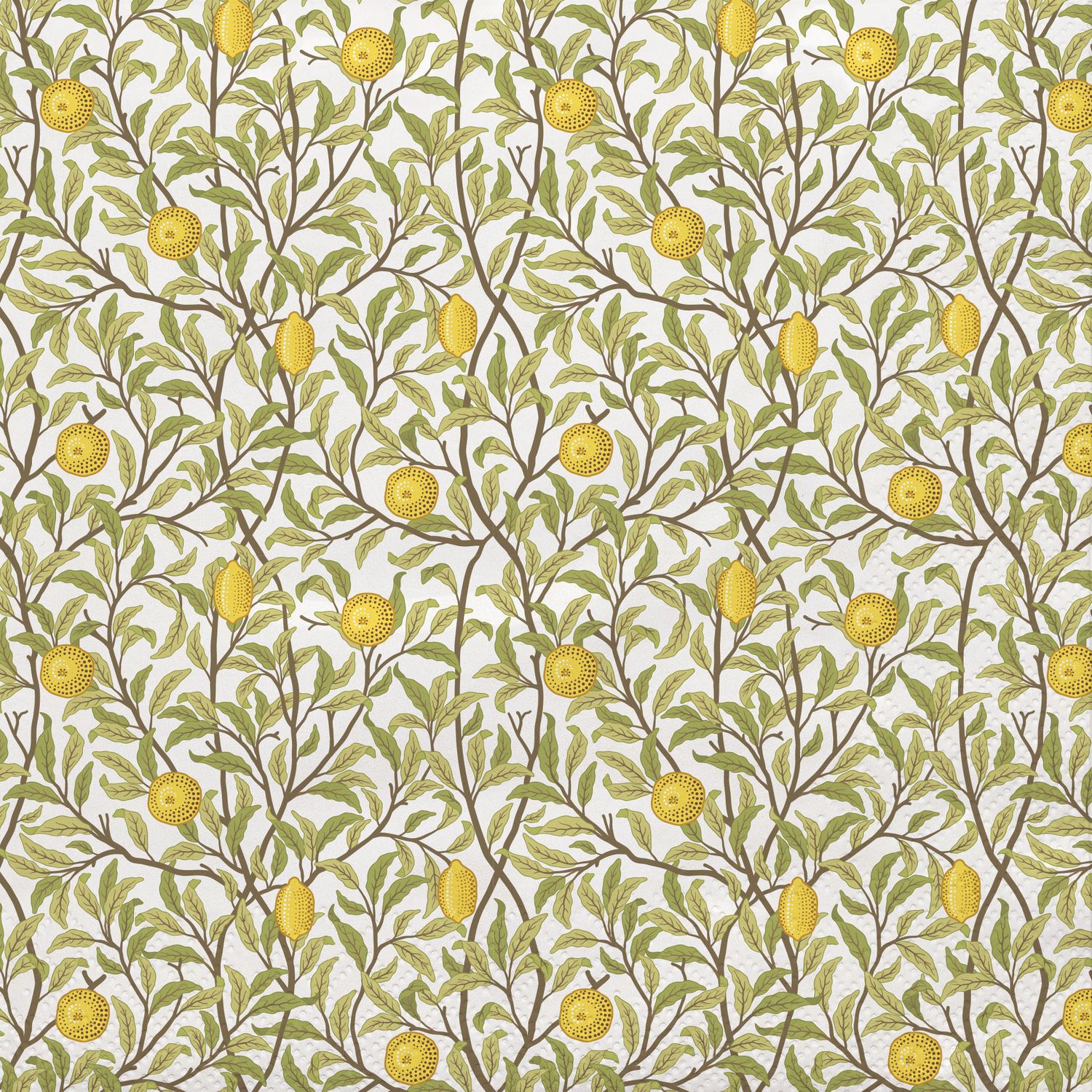 🌼 Servett Mönstrad – Gröna blad &amp; gula blommor (20-pack)