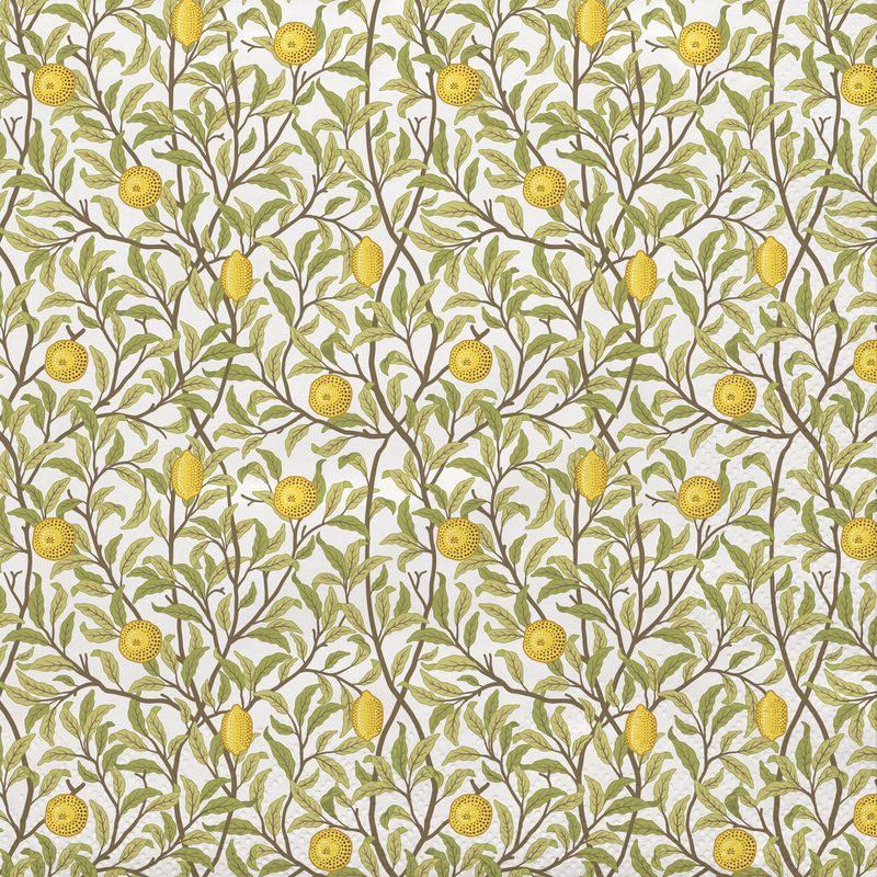 🌼 Servett Mönstrad – Gröna blad &amp; gula blommor (20-pack)