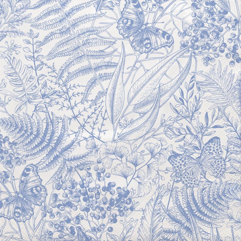 🌼 Servett Mönstrad – Gröna blad &amp; gula blommor (20-pack)