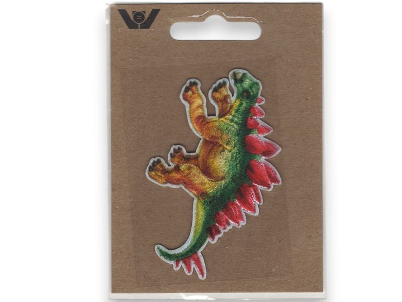❤️ Tygmärke - Dinosaurie "Stegosaurus" ca 70 x 40 mm