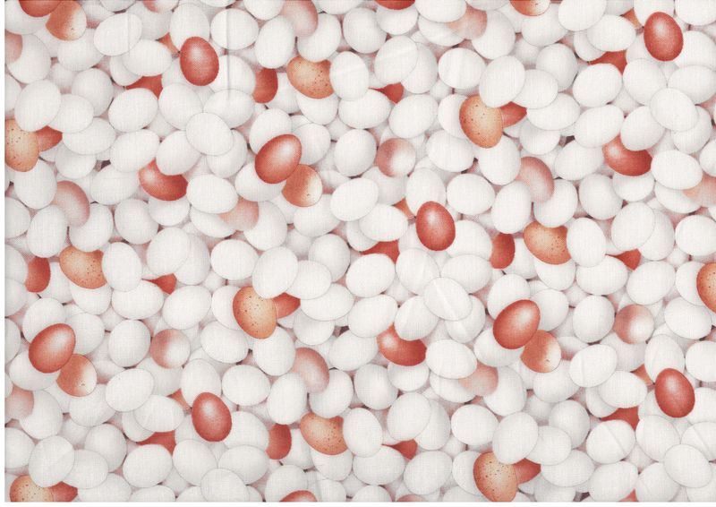 Bomullstyg med äggmotiv – patchworktyg med ägg för påsk.