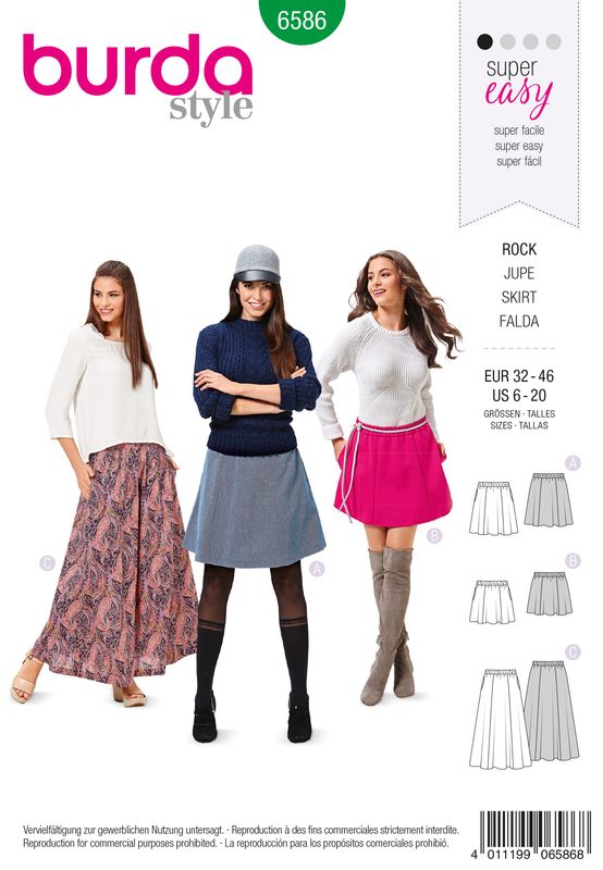👗 Burda Style mönster 6586 – Kjol dam (stl 32–46)