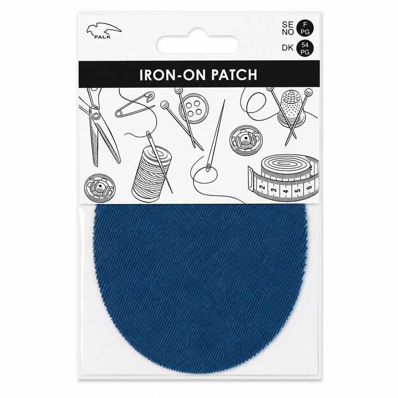 🧵 Falk Påpressbar Laglapp Jeans – 2-pack (ca 14 × 10 cm)