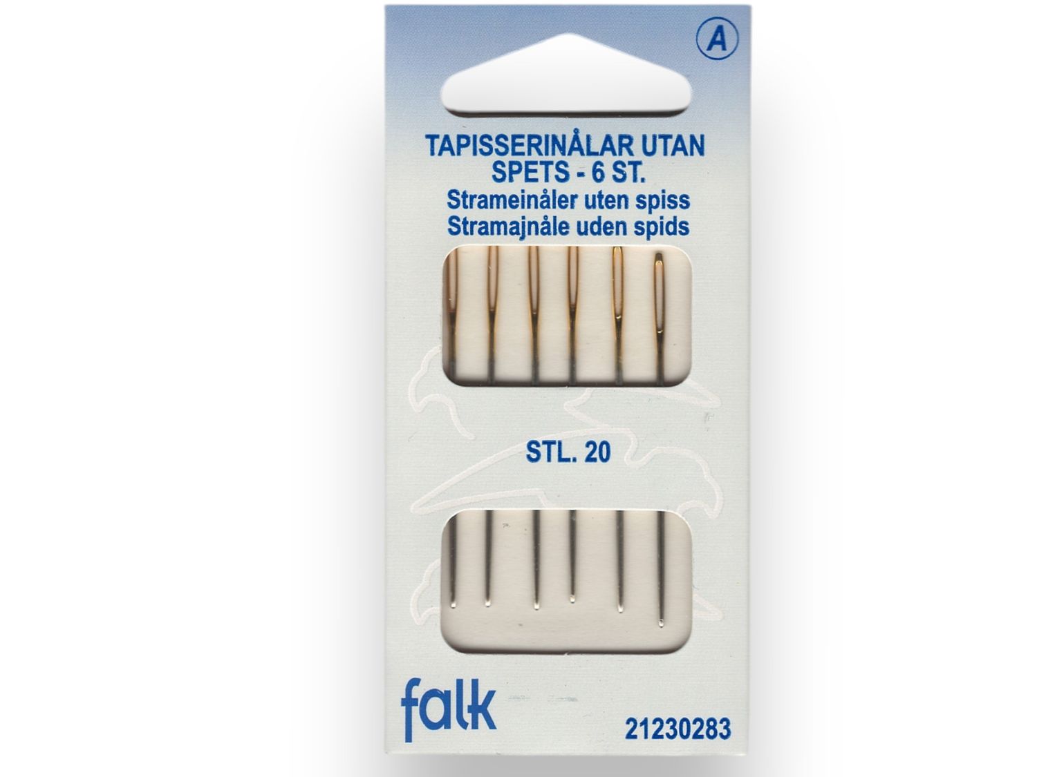 🧶 Falk tapisserinålar utan spets stl 20 – 6 st