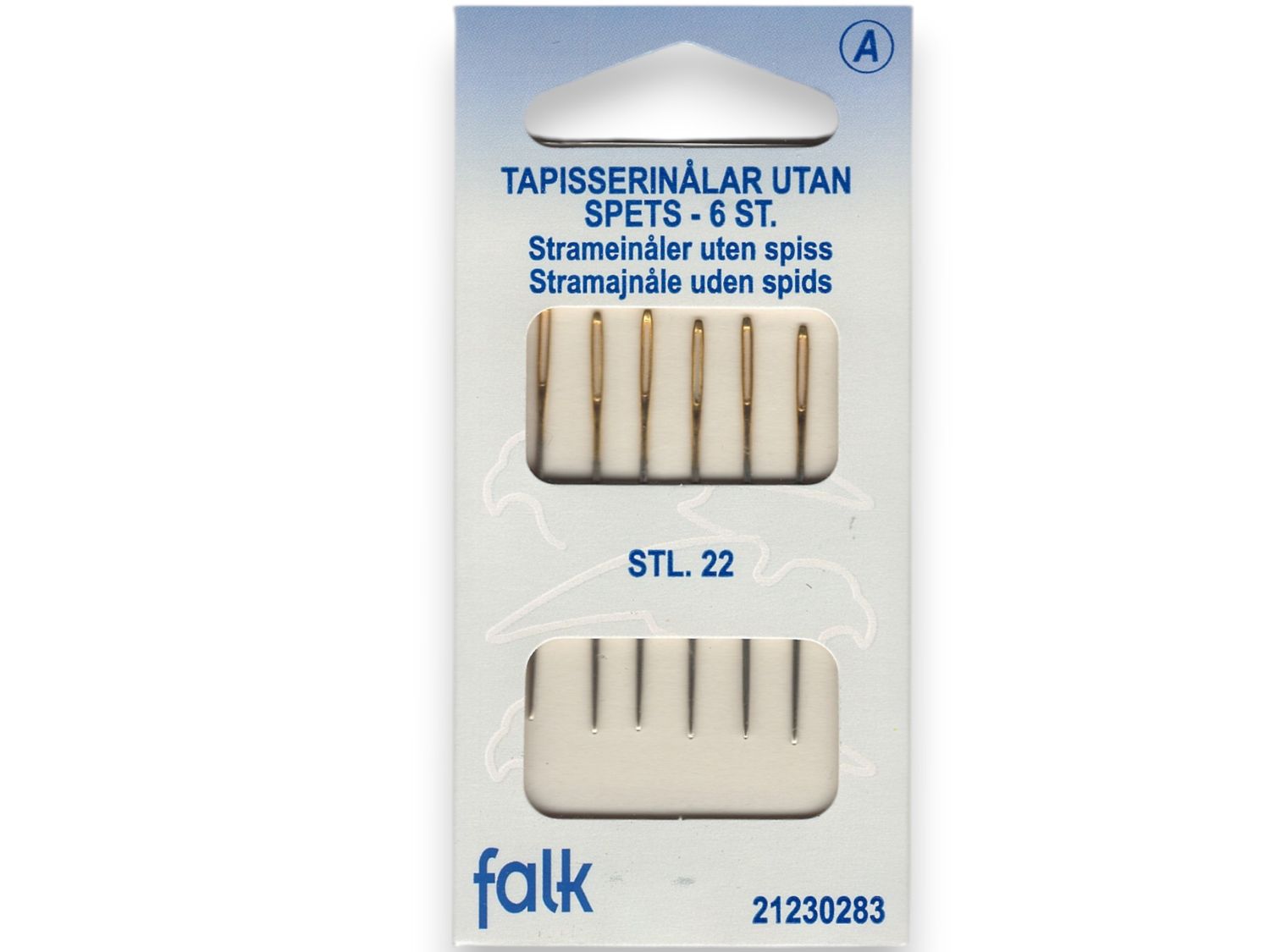 🧶 Falk tapisserinålar utan spets stl 22 – 6 st