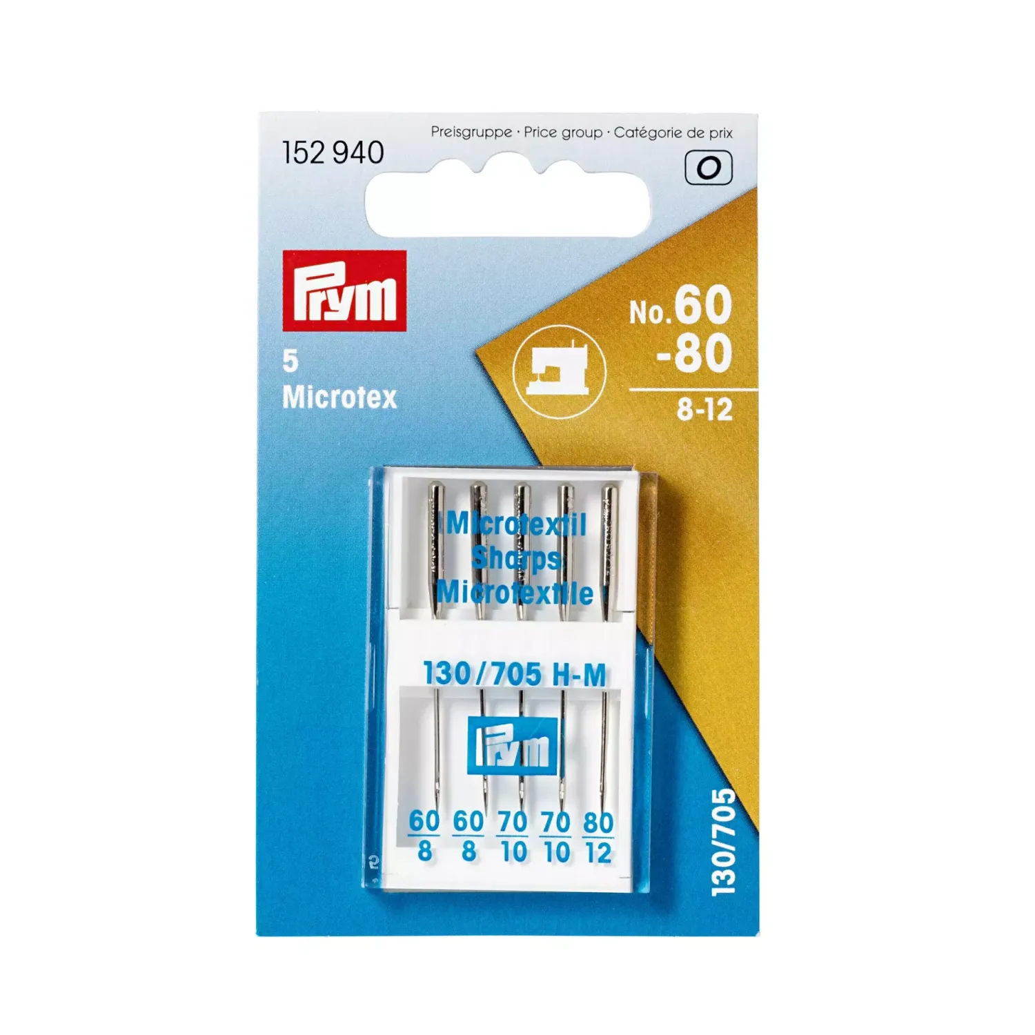 🪡 Prym Microtex symaskinsnålar 60–80 – 5 st