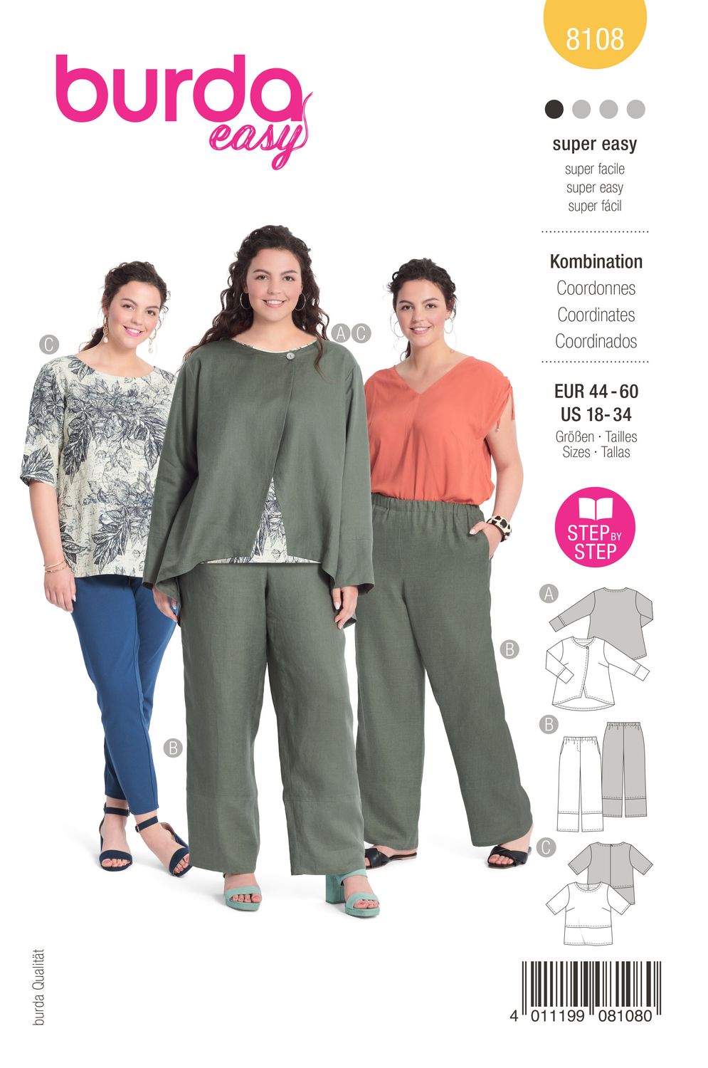 👗 Burda Style 8108 – Kombination för dam (stl 44–60)