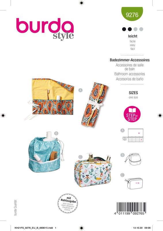 🛁 Burda Style 9276 - Badrumsaccessoarer